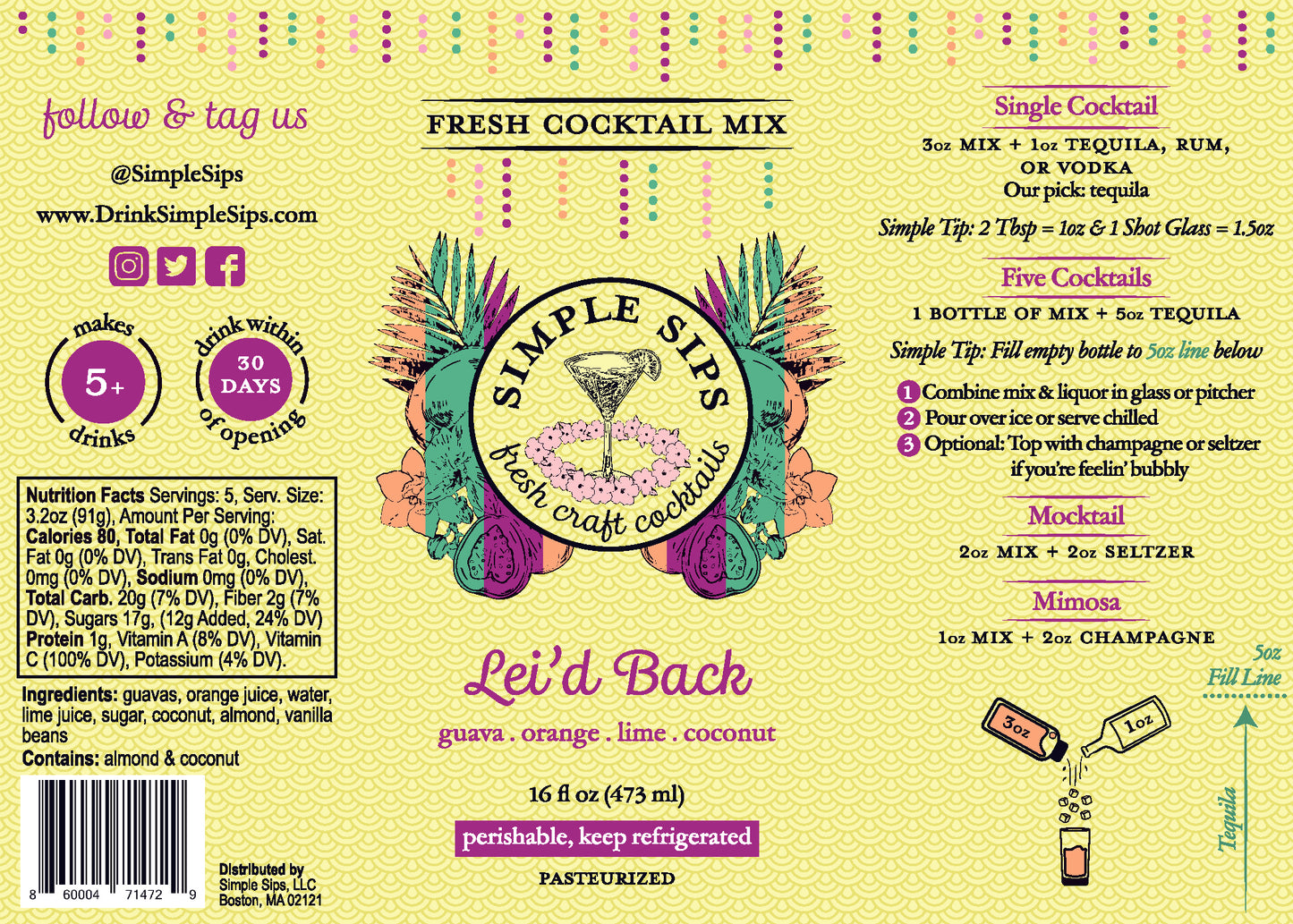 Lei'd Back Fresh Cocktail Mix