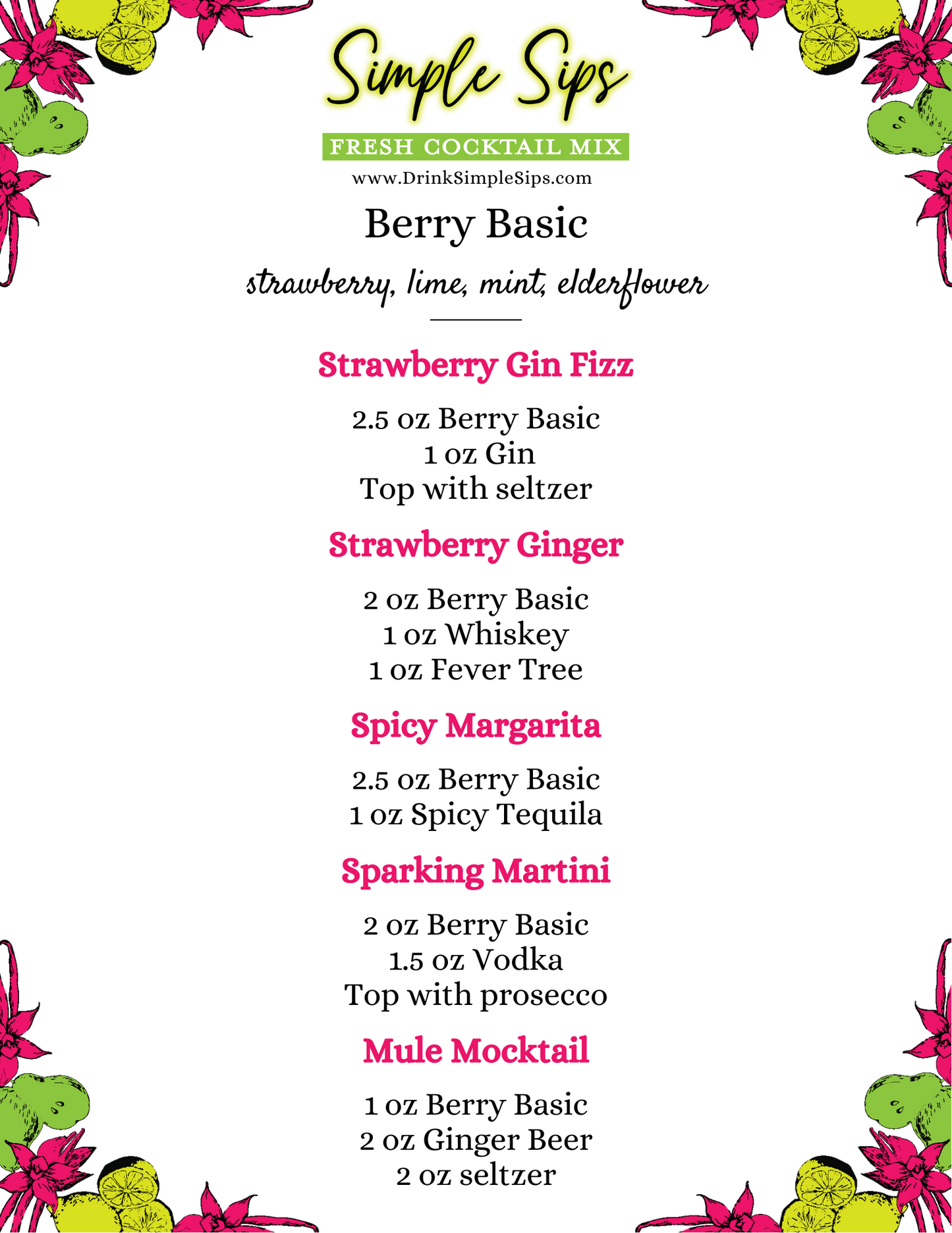 Berry Basic Fresh Cocktail Mix