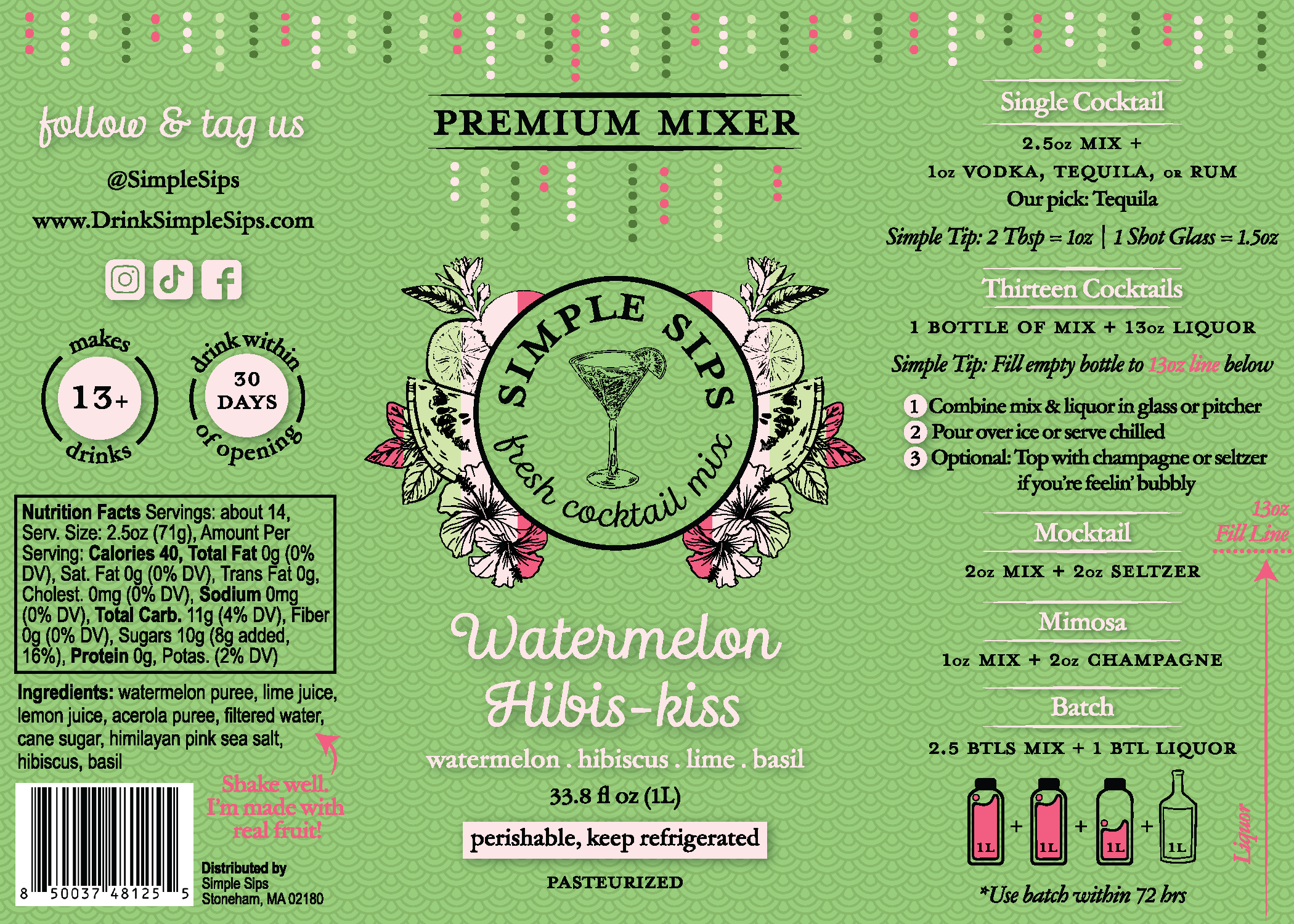 Simple Sips Fresh Cocktail Mix