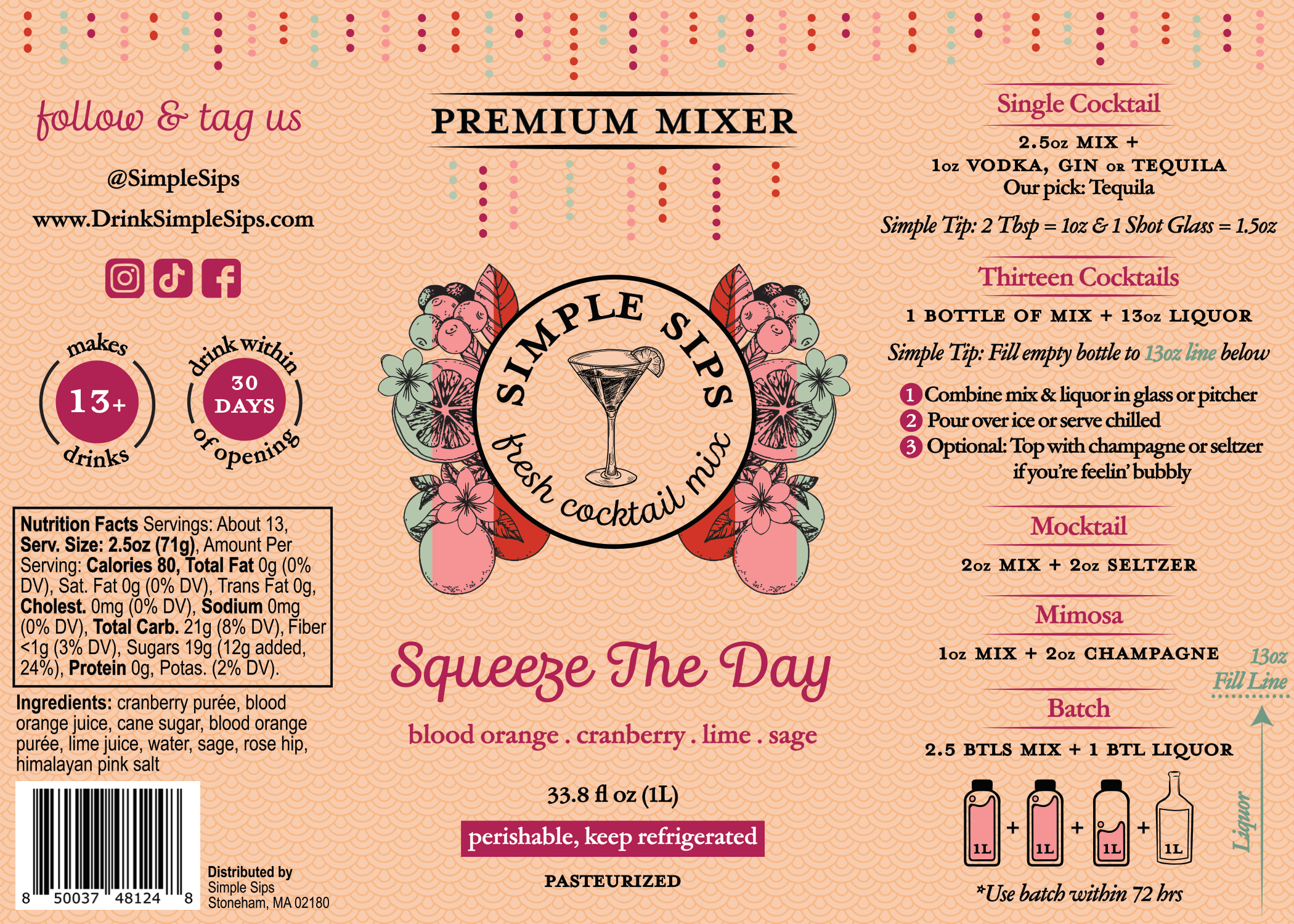 Simple Sips Fresh Cocktail Mix